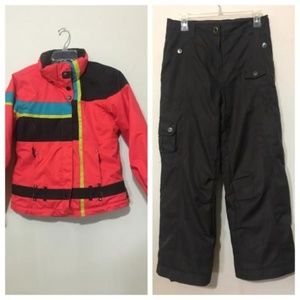 Obermeyer Snowboard Ski Suit Jacket Pants Girls 14